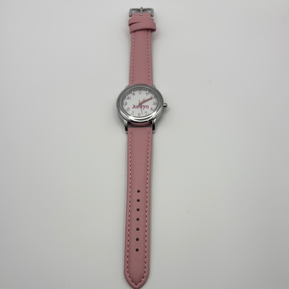 Pink Leather Strap Women's Watch